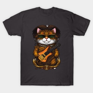 Cute Cat Meowstic Melodies: The Shredding Guitarist Kitty T-Shirt